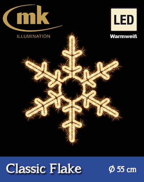 QuickFix Collection LED Classic Flake warmweiß IP67 für den Aussenbereich 230V / 7W / ø 55cm