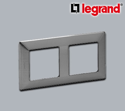 Legrand Valena Life Rahmen 2-fach Inoxgrau glänzend