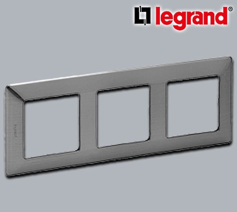 Legrand Valena Life Rahmen 3-fach Inoxgrau glänzend