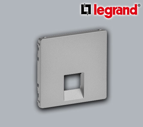 Legrand Valena Life Abdeckung RJ45-Datendose 1-fach Kat. 6/6A / Farbe Aluminium glänzend