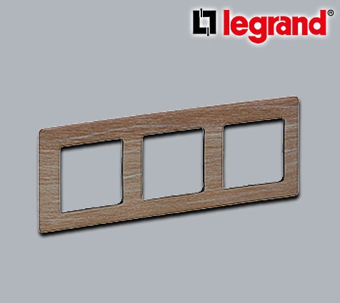 Legrand Valena Life Rahmen Light Wood 3-fach Farbe Holz glänzend