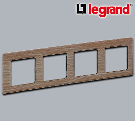 Legrand Valena Life Rahmen Light Wood 4-fach Farbe Holz glänzend