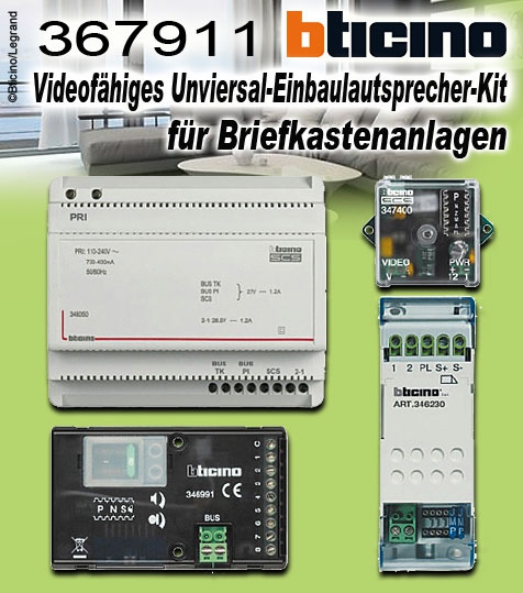 Legrand Bticino Videofähiges Universal-Einbaulautsprecher-Kit für Briefkastenanlagen
