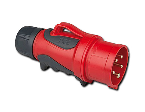 PCE CEE Stecker Grip mit Schraubklemmen IP44 / 16A / 5polig / 400V / Uhrzeitstellung 6 h