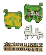 Erdungsklemmen / Klemmbock / Schienen