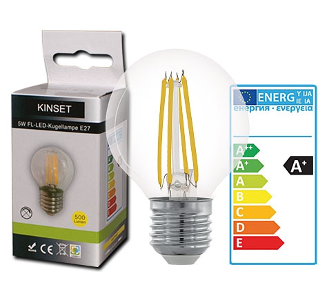 LED-Filament Kugellampe E27
