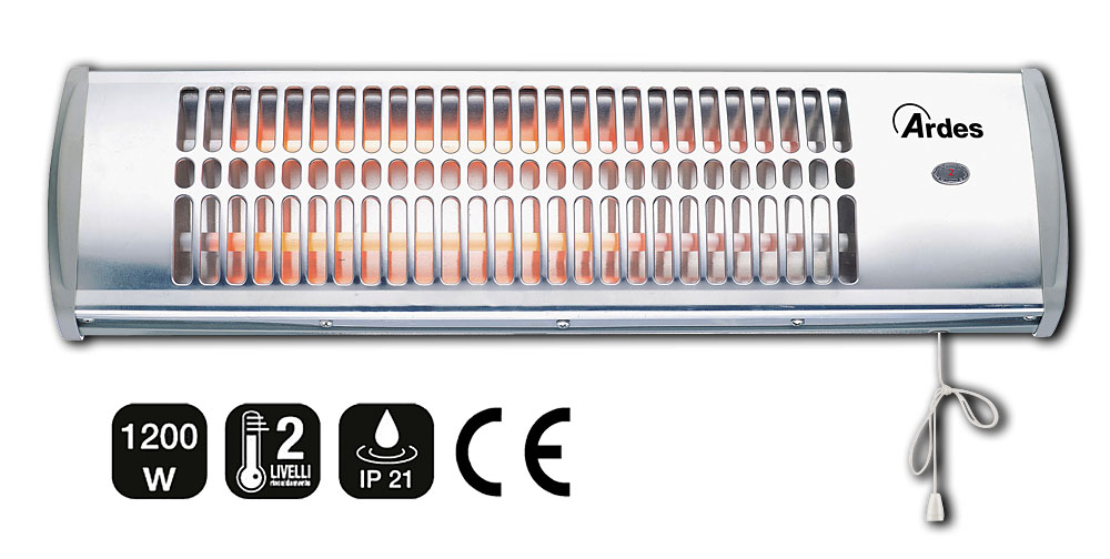 Quarz-Heizstrahler 2 Leistungsstufen 600 und 1.200 W
