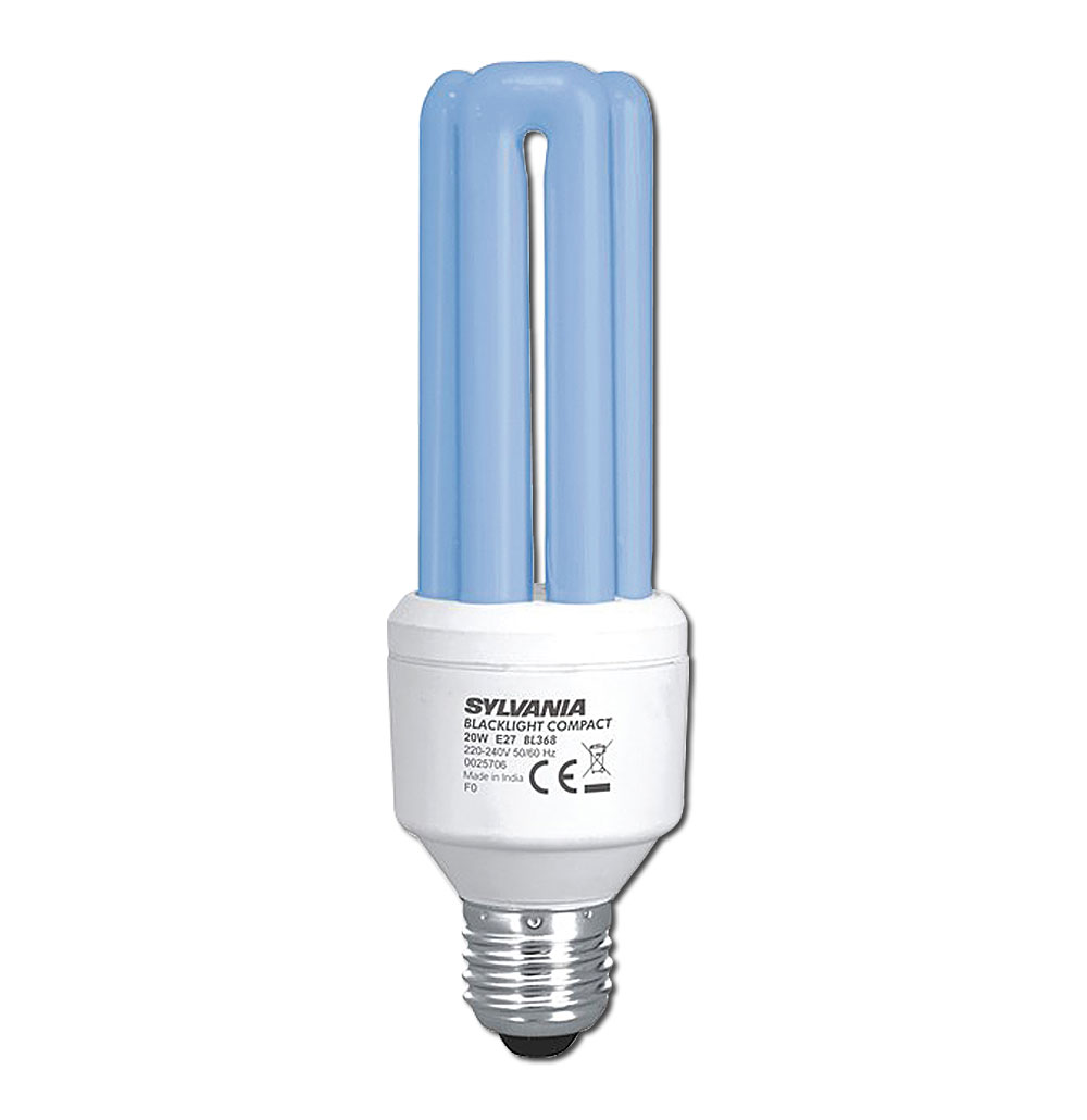 Sylvania Ersatzbirne Mini Lynx Blacklight BL368 Compact für Insektenvernichter / 20 W / E27 / 230-240V