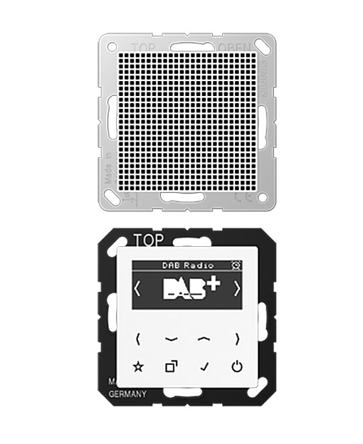 Jung Smart Radio DAB+ Display Set Mono Lautsprecher inkl. Netzteil alpinweiß