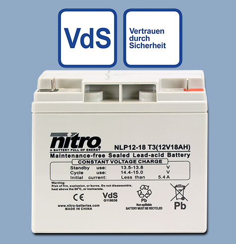 Nitro Blei-Akku NLP12-18 T3 BOLD / VDS 12 V / 18 AH / 110010 / M5B
