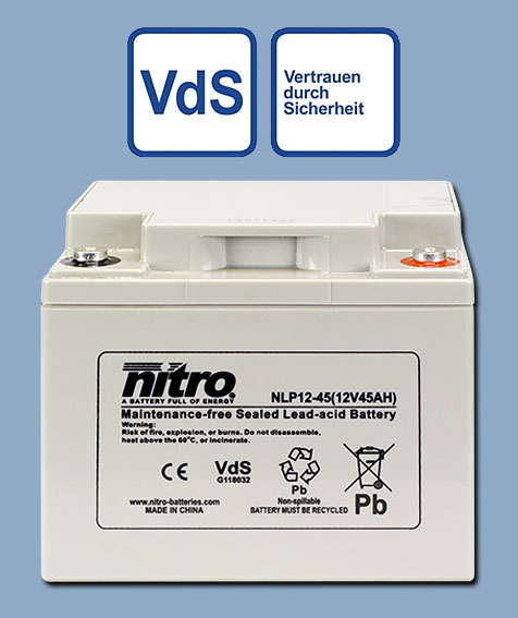 Nitro Blei-Akku NLP12-45 / VDS 12 V / 40 AH / 110015 / M6