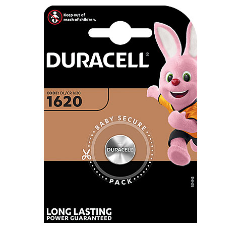 DURACELL ELECTRONICS LITHIUM KNOPFZELLE 3,00V / 75mAh / DL1620-CR1620 / 1er Blister