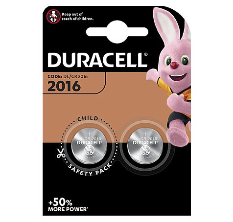 DURACELL ELECTRONICS LITHIUM KNOPFZELLE 3,00V / 75mAh / DL2016-CR2016 / 2er Blister