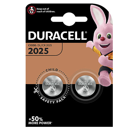 DURACELL ELECTRONICS LITHIUM KNOPFZELLE 3,00V / 150mAh / DL/CR2025 / 2er Blister
