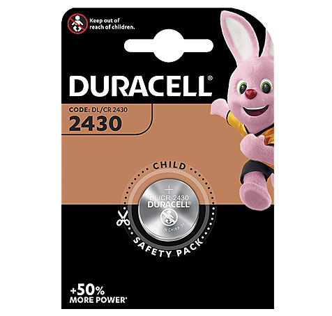 DURACELL ELECTRONICS LITHIUM KNOPFZELLE 3,00V / 256mAh / DL2430-CR2430 / 1er Blister