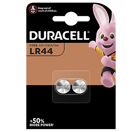 DURACELL Electronics Alkaline Knopfzelle 1,50V / 105mAh / LR44 / A76 / KA76 / 2er Blister