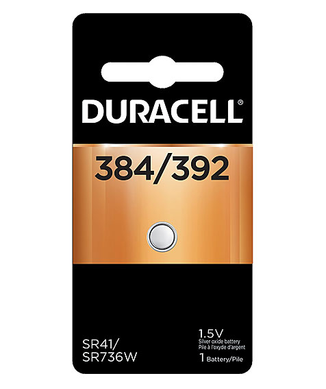 DURACELL WATCH SILVER OXIDE KNOPFZELLE 1,50V / 45mAh / D392/384 / D392 / SR41 / SR936SW / 1er Blister