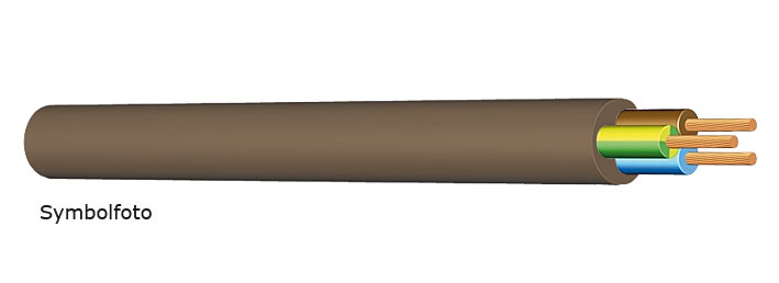 PVC-Leitung H05VV-F (YMM) 3x1,5 / 50 m Bund braun
