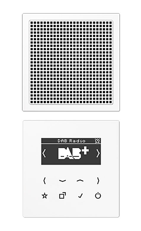Jung Smart Radio DAB+ / Set Mono inkl. Netzteil und Lautsprecher / alpinweiß