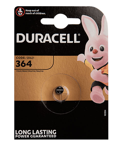 DURACELL WATCH SILVER OXIDE KNOPFZELLE 1,50V / 20mAh / SR621SW / 280-34 / 7264 / 1er Blister
