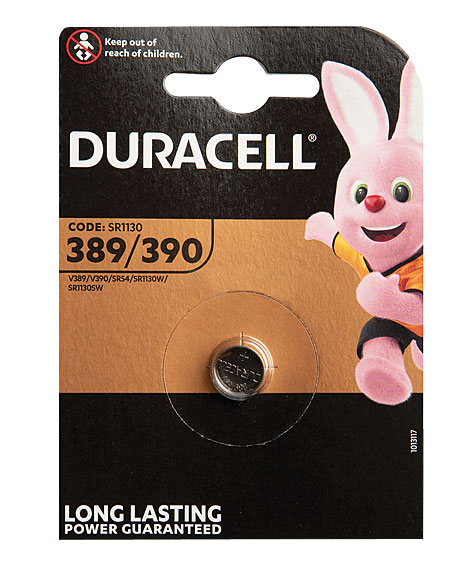 DURACELL WATCH SILVER OXIDE KNOPFZELLE 1,50V / 80mAh / D389/390 / SR1130W / SR54 / 1er Blister