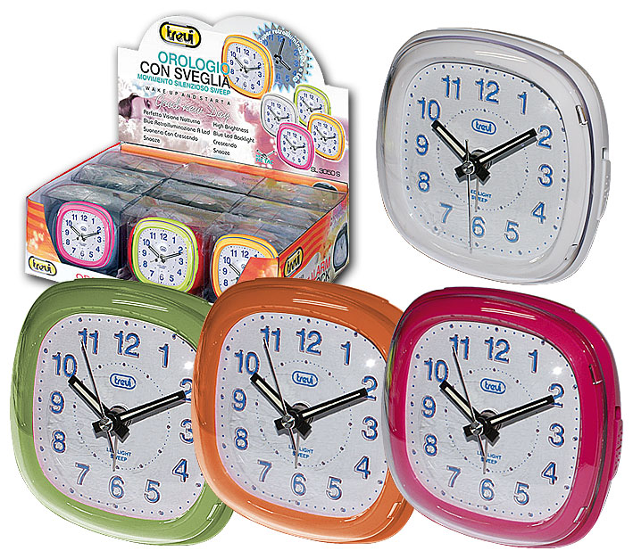 Silent Quartz-Wecker SL3050 mit großem Display und fluoreszierenden Zeigern