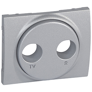 Abdeckung Antennen-Steckdose 2-Loch TV-RSystem Legrand Galea soft aluminium