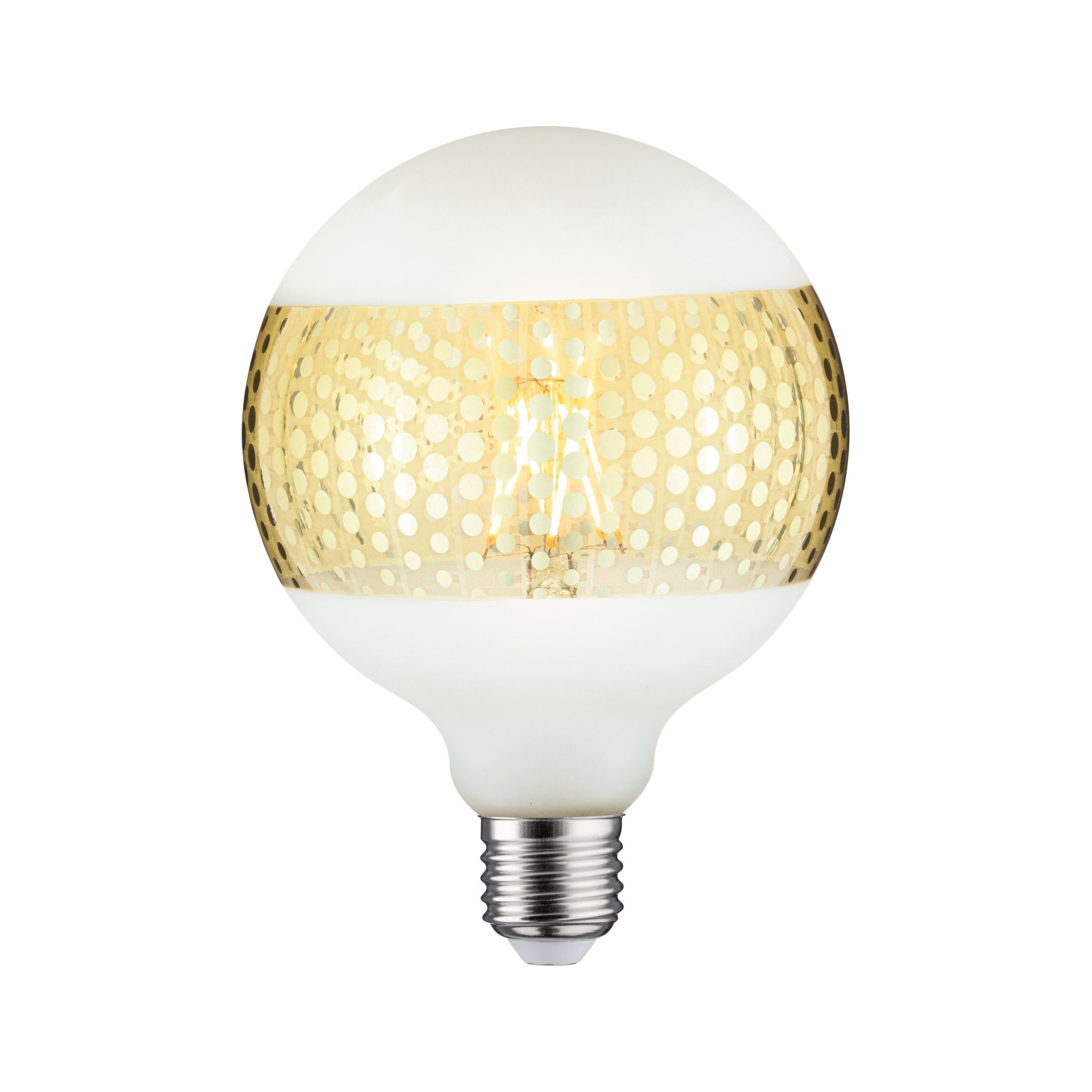 LED Globelampe G125 Ringspiegel gold / 120 Lumen / 4,5 W / E27 / 230V / 2.500 K / Warmweiß dimmbar