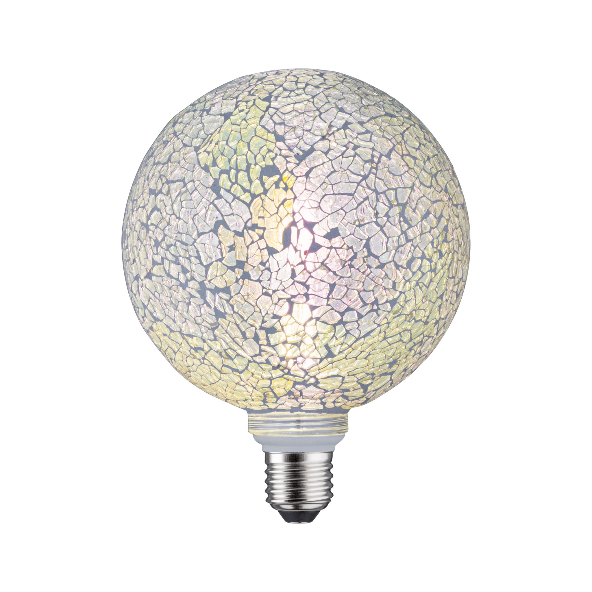 LED Globelampe G125 Miracle Mosaic weiß / 470 Lumen / 5 W / E27 / 230V / 2.700 K / Warmweiß dimmbar