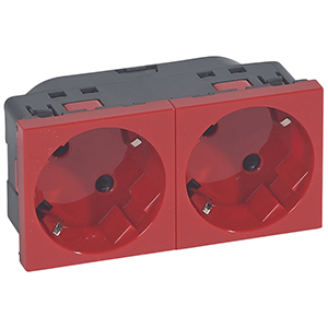 SDO 2f-Schuko 45GR 4mod rot Mosaic