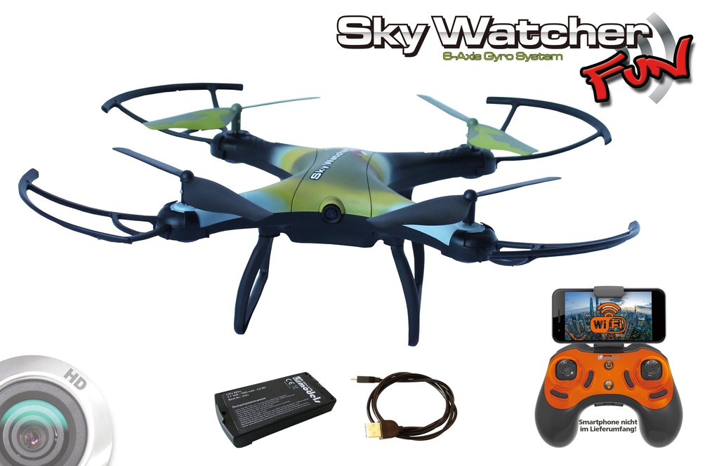 Quadcopter SkyWatcher FUN - WiFi - RTF - FPV / 2,4 Ghz Model / inkl. HD Kamera