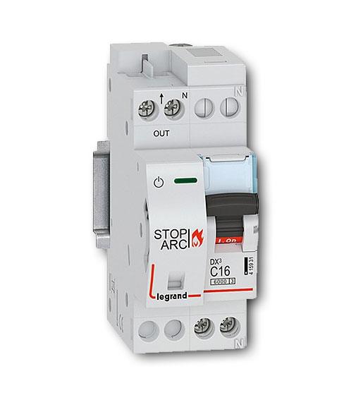 DX3 AFDD Brandschutzschalter mit LS-Schalter C16 A, 1P+NR, 6kA, 230VAC, 2TE