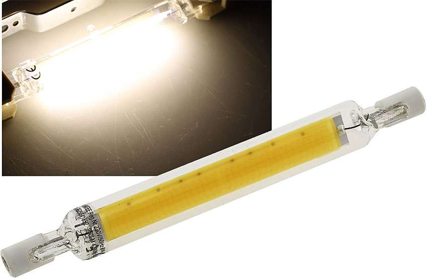 LED Hochvoltstablampe RS118 COB8 / 950 Lumen / 8W / R7s / 230V / 118mm / 4.200 K / Neutralweiß