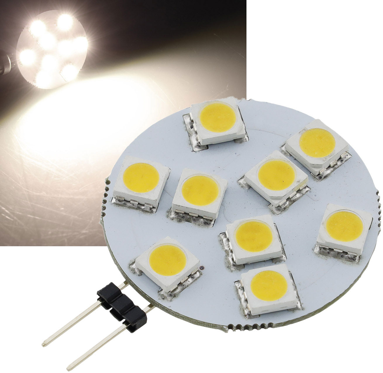 LED NV Stiftsockellampe HL-9 / 130 Lumen / 1,2W / G4 / 12V / 120° / 4.000K / Neutralweiß
