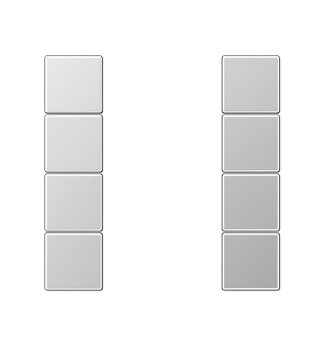 Jung Tastensatz 4-fach komplett Aluminium matt