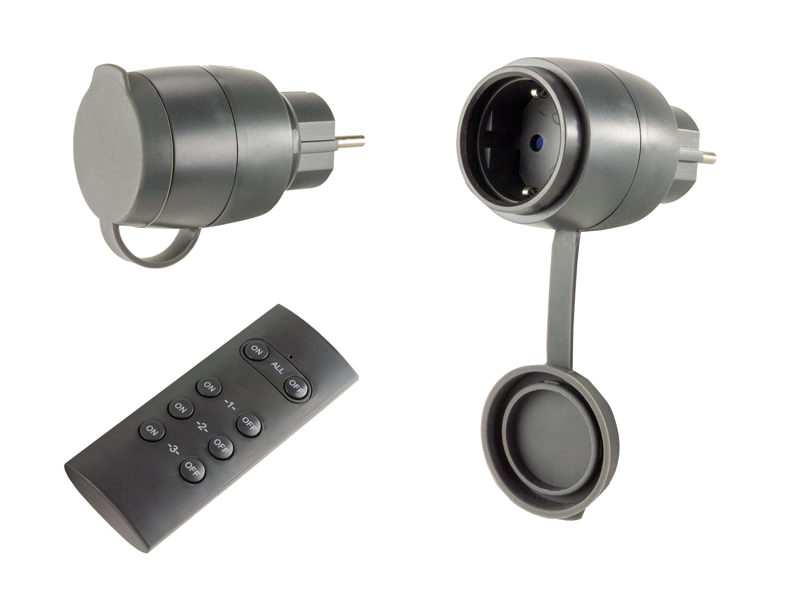 Funkschalt-Set 2+1 Mini Outdoor schwarz