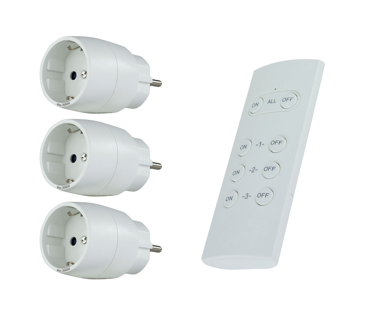 Funkschalt-Set 3+1 kompakt weiß