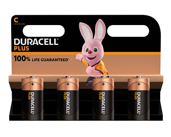 Duracell Alkaline Plus Mainline MN1400 / Baby / LR14 / C / 1,5V - 4er Blister