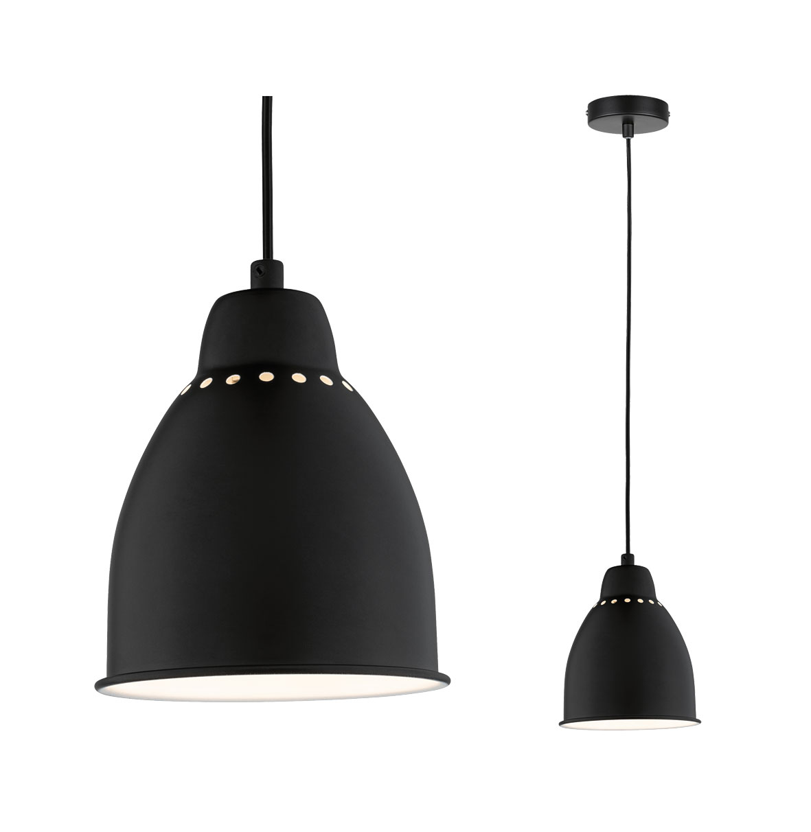 Pendelleuchte Neordic Hilla E27 für max 1x40W / schwarz-Metall 