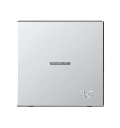 Jung Wippe mit geprägtem Symbol Licht / mit Lichtleiter Aluminium mattgebeizt