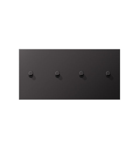 Jung Abdeckung mit Kipphebel Zylinder / 2fach waagerecht / Aluminium dark lackiert