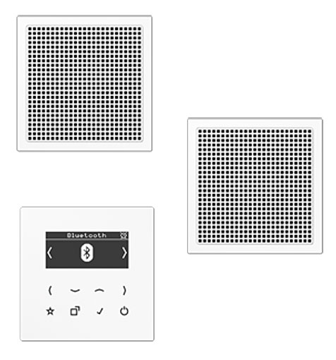Jung Smart Radio DAB+ Bluetooth Display Set Stereo 2 Lautsprecher alpinweiß	