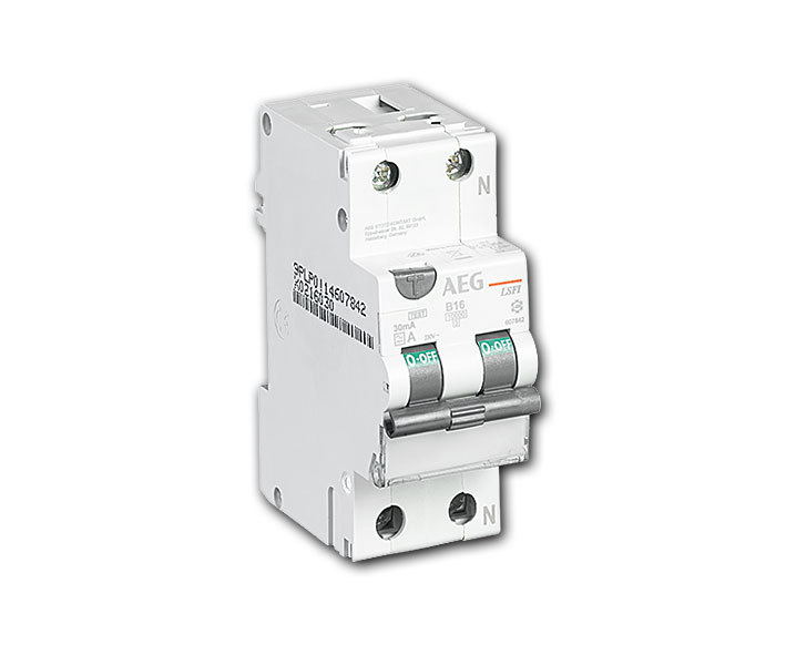 FI/LS-Schutzschalter 2-polig / 16A / 30mA/C / 10kA / Typ A / Kennlinie C