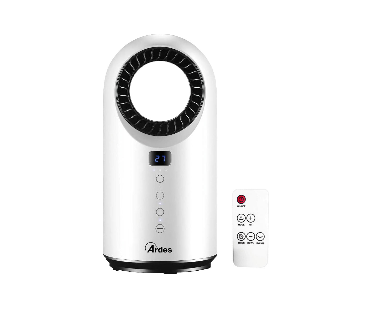 Flügelloser Keramikheizlüfter Cyclop / 2 Stufen / 1.500W / Touch Control / 12 h Timer / Oszillation / Thermostat / Kippschutz