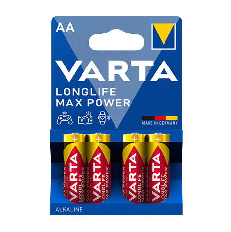 Varta Longlife Max Power Alkaline AA Mignon 1,5V / MN1500 / LR6 - 4er Blister / V4706