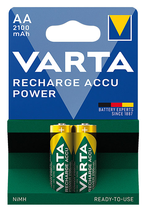 Varta Recharge Akku Power NiMH Akku Mignon 1,2V / 2.100 mAh / V56706 - 2er Blister