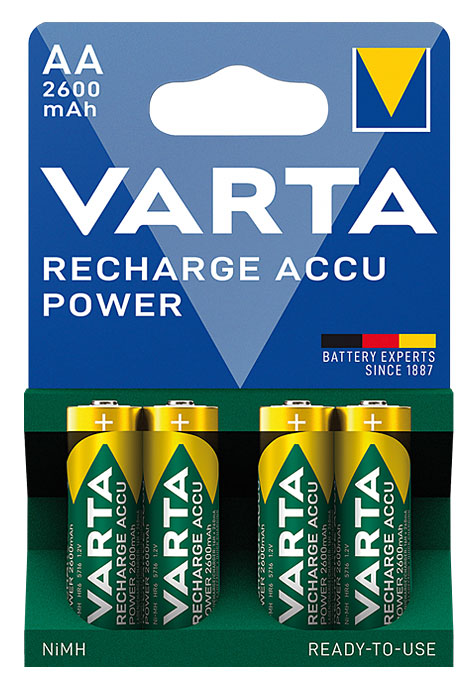 Varta Recharge Akku Power NiMH Mignon / 1,2V / 2.600 mAh / V05716 / V5716 - 4er Blister