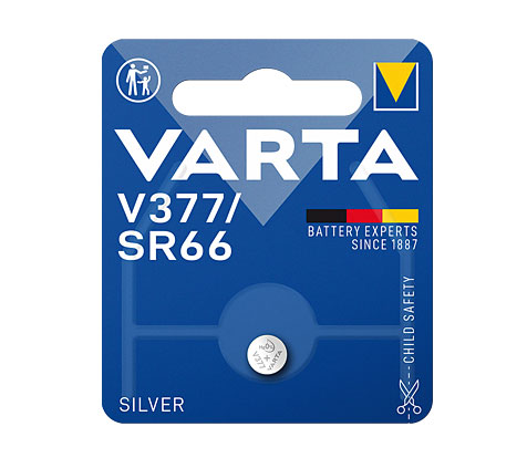 Varta Knopfzelle Silberoxyd / 1,55 V / 21 mAh / SR626 / SR626SW / 377/376 / 377 / SR66 / V377 - 1er Blister