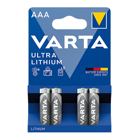 Varta Professional Lithium Batterie Micro AAA 1,50V / 1.100 mAh / V6103 - 4er Blister