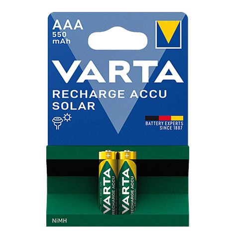 Varta Recharge Akku Solar NI-MH Micro / 550mAh / 1,2V / V56733 - 2er Blister
